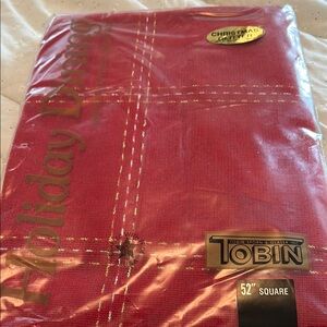 NWT Tobin Holiday Design Red Tablecloth